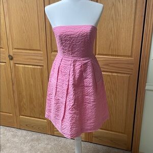 J. Crew Pink Textured A-Line Strapless Dress in Size 2
